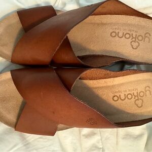 Yokono leather made in Spain wedges size 8